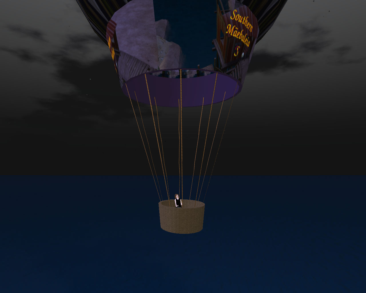 Mael riding a balloon